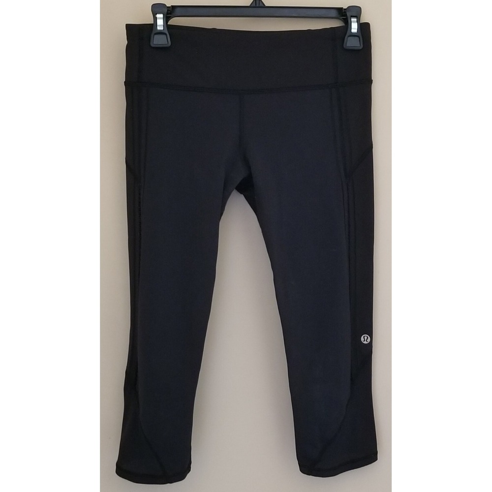 Lululemon Leggings Womens 6 Black Speed Compression Capris Run Walk Train Yoga